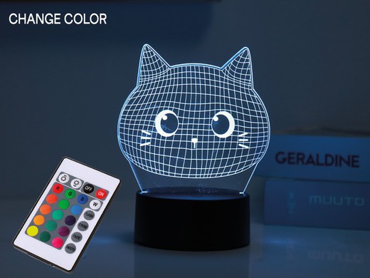 Lámpara Led 3D Gato Regalo Itotal