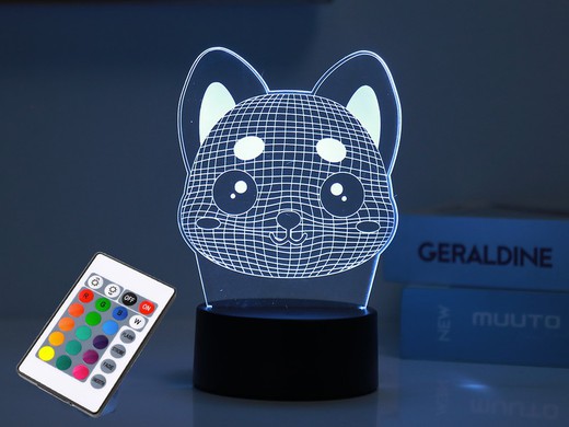 Lámpara Led 3D Shiba Regalo Itotal