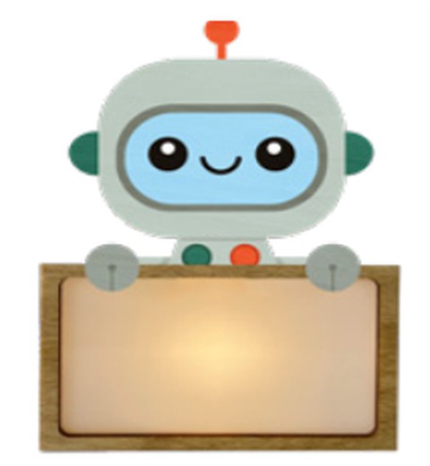 Lámpara Pequeña Robot Con Kit De Letras Nombre Personalizable Vintiun