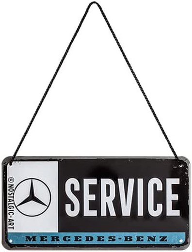 Letrero colgante Puerta Mercedes-Benz Mercedes-Benz Service Retro Vintage