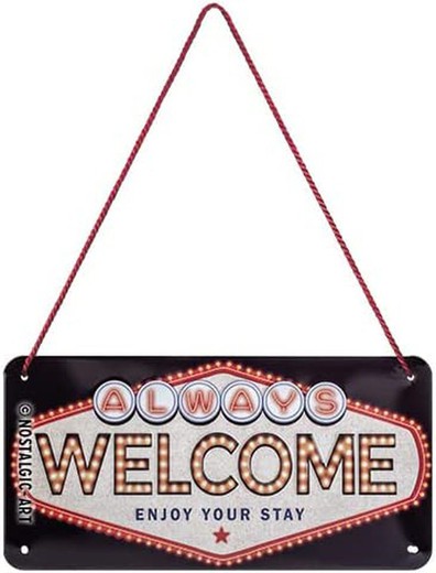 Letrero colgante Puerta USA Welcome Retro Vintage