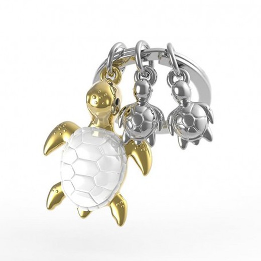 Llavero Animals Tortuga Familia Oro Metalmorphosis