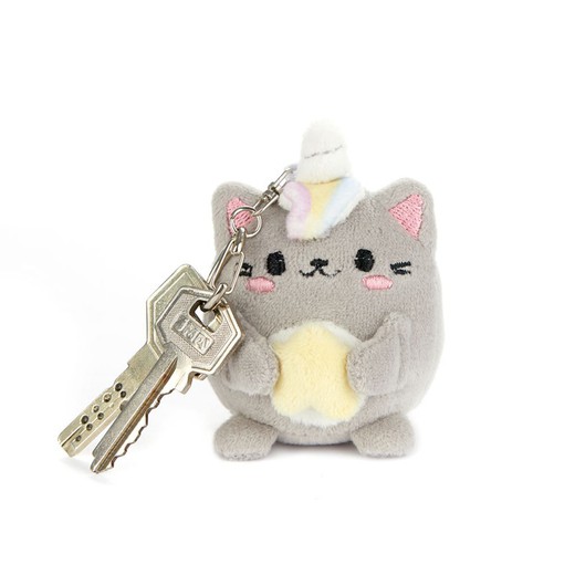 Llavero Peluche Fluffy Kawaii Starry gris metal Balvi Idea Regalo