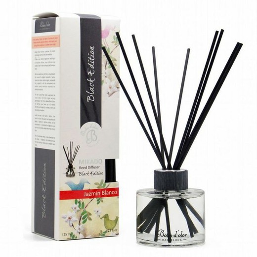 Mikado Difusor Aroma Jazmin Blanco Boles Olor 125 ml Black Edition