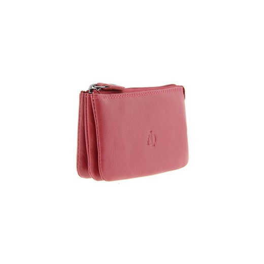 Monedero Cremallera Rojo 100% Piel Adapell