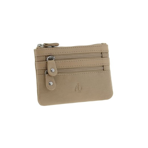 Monedero cremalleras TOPO 100% Piel Adapell