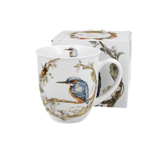 Mug Birds Kingfisher Porcelana para Té e Infusion