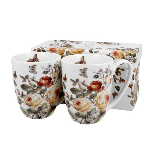 Mug Clasico J Rosa Maripo Porcelana para Té e Infusion