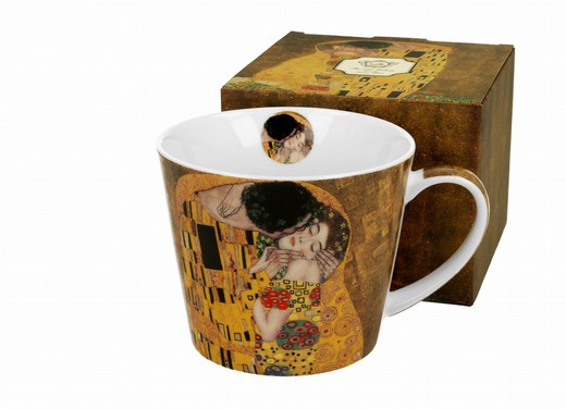 Mug Jumbo Beso Klimt Porcelana para Té e Infusion