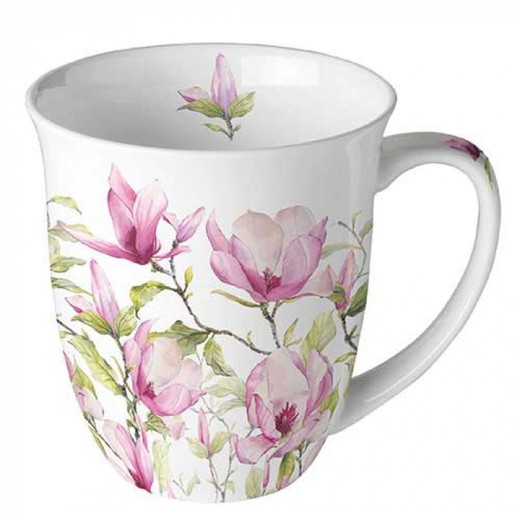 Mug Taza 0,4 l Porcelana Magnolia Ambiente Porcelana Especial Regalo