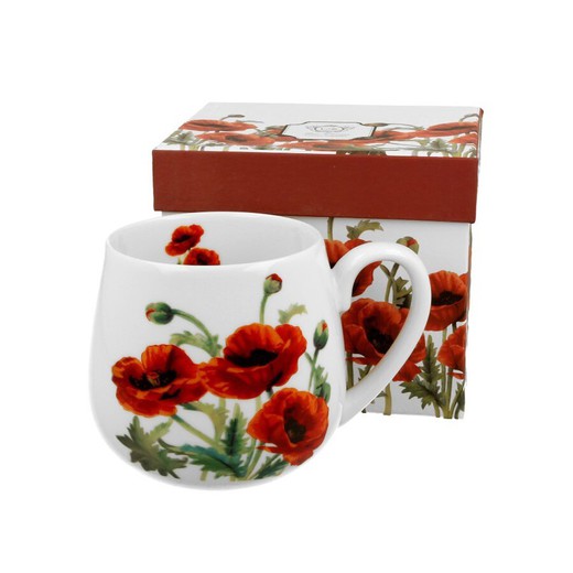 Mug Taza Ancho Amapolas 43 Cl Porcelana Duo Art Gallery