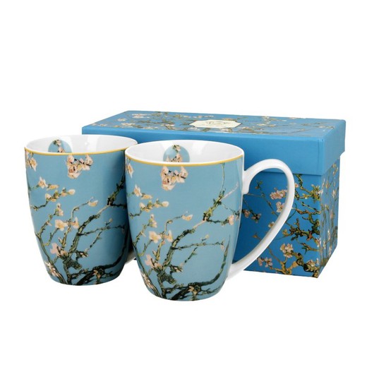 Mug Taza Clasico Juego 2 Almendro Van Gogh Porcelana Duo Art Gallery