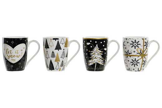 Mug taza de navidad porcelana blanco negro decoración de navidad para casa