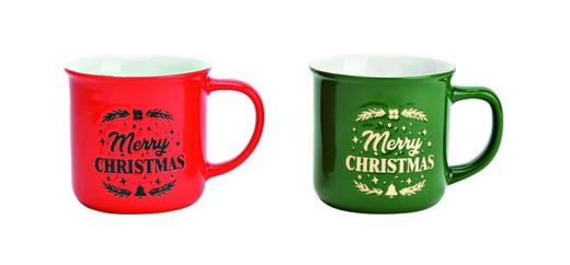 Mug Taza Navidad Rojo Verde Stoneware G Wurm