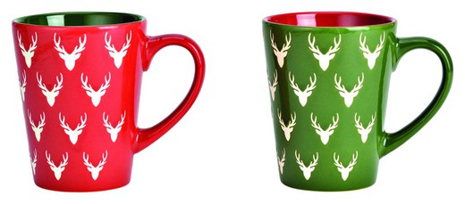 Mug Taza Navidad Rojo Verde Stoneware G Wurm