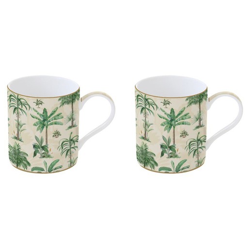 Mug Taza Oasis Juego 2 Oasi 35 Cl Porcelana Easy Life