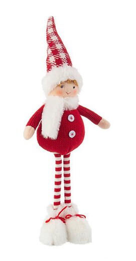 Muñeca Navidad Dilly Blanco y Rojo 38 cms decoración de navidad para casa