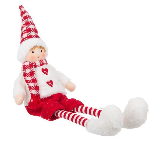 Muñeca Navidad Dilly Blanco y Rojo 50 cms decoración de navidad para casa