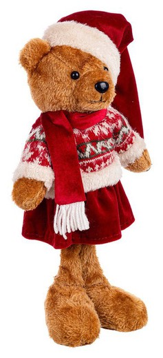 Oso Peluche Navidad Tradicional Ralphy Rojo 40 cms decoración de navidad para casa