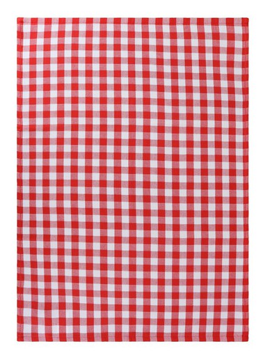 Paño de cocina algodón sarga Rojo Pure Square Vichy 50x70