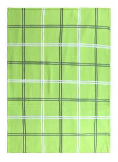 Paño de cocina algodón sarga Verde Pure Squares 50x70