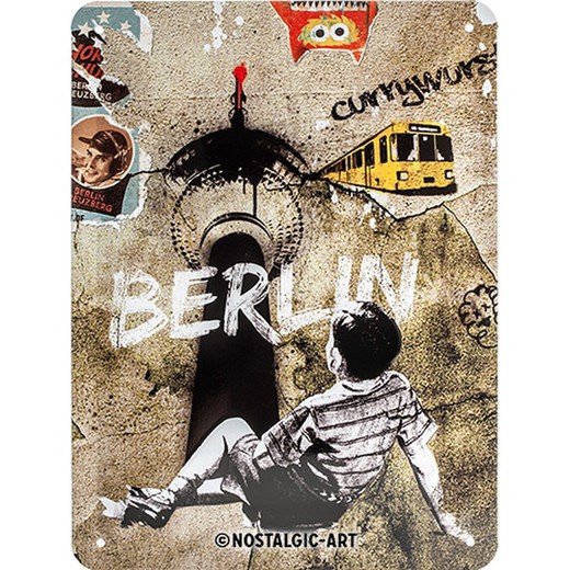 Placa Metal 15x20 Berlin Berlin Street Art Retro Vintage