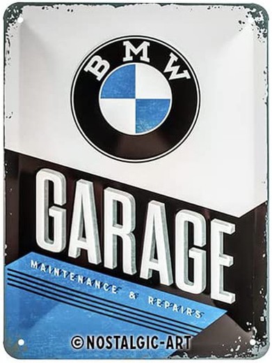 Placa Metal 15x20 BMW Parking Retro Vintage