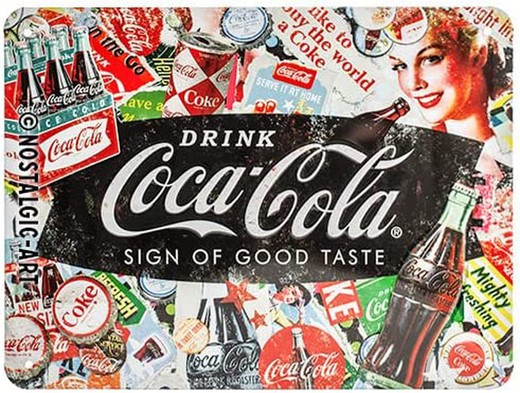 Placa Metal 15x20 Coca-Cola Collage Retro Vintage