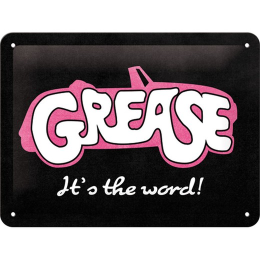 Placa Metal 15x20 Grease It's the word! Retro Vintage