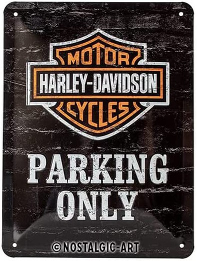 Placa Metal 15x20 Harley-Davidson Parking Only Retro Vintage