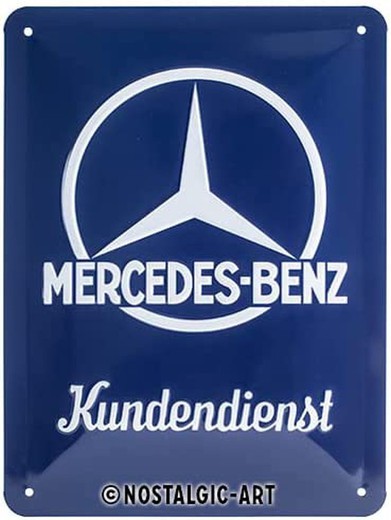 Placa Metal 15x20 Mercedes-Benz Mercedes-Benz Kundendienst Retro Vintage