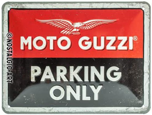 Placa Metal 15x20 Moto Guzzi Moto Guzzi Parking Only Retro Vintage