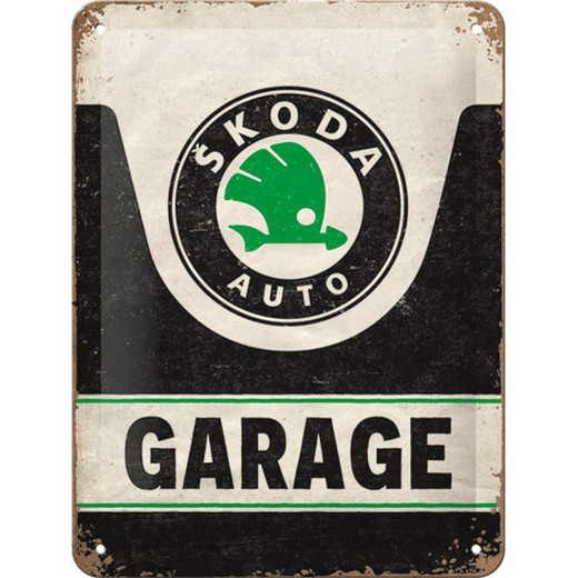 Placa Metal 15x20 Skoda Auto Parking Retro Vintage