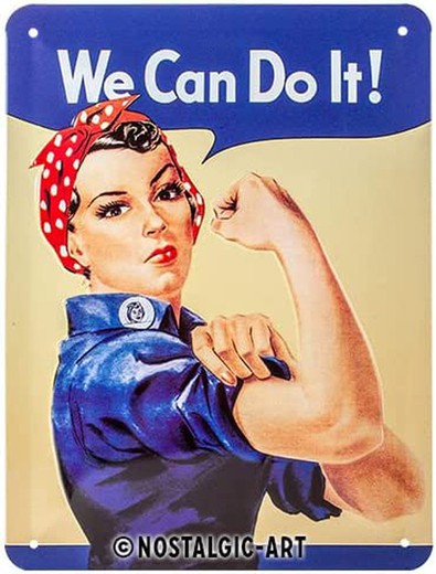 Placa Metal 15x20 USA We can do it Retro Vintage