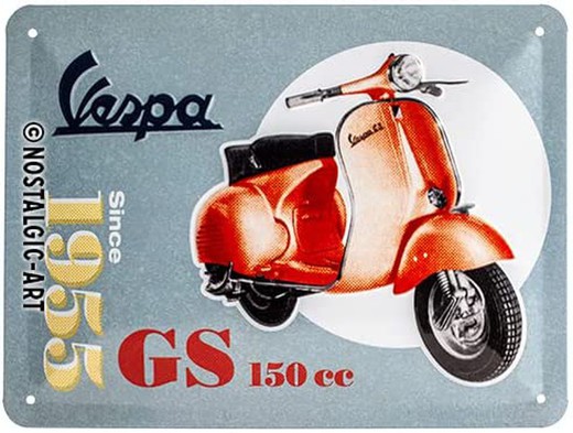 Placa Metal 15x20 Vespa GS 150 Since 1955 Retro Vintage