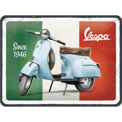 Placa Metal 15x20 Vespa Since 1946 Retro Vintage