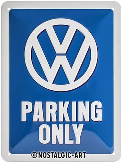 Placa Metal 15x20 Volkswagen VW Parking Only Retro Vintage