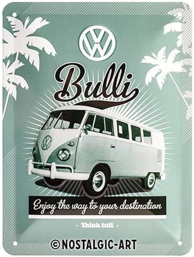 Placa Metal 15x20 Volkswagen VW Retro Bulli Retro Vintage