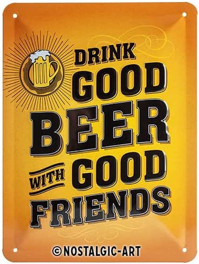 Placa Metal 15x20 Word Up Drink Good Beer Retro Vintage