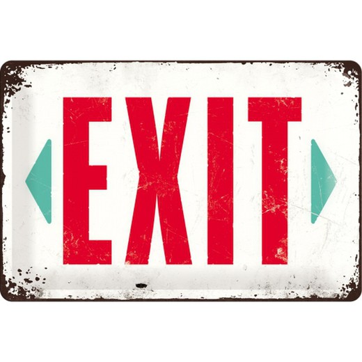 Placa Metal 20x30 Cuidado Exit Retro Vintage