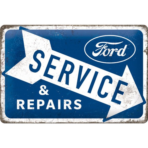 Placa Metal 20x30 Ford Ford Service & Repairs Retro Vintage