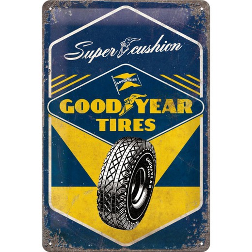 Placa Metal 20x30 Goodyear Super Cushion Retro Vintage