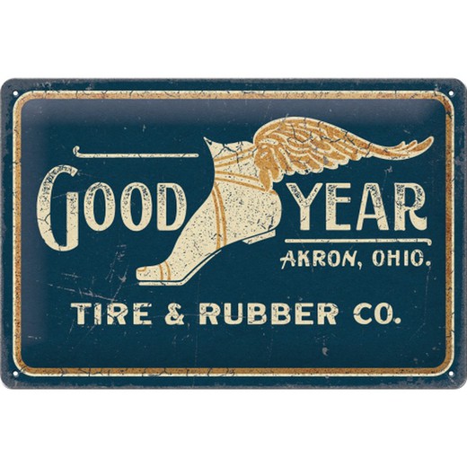 Compra Online Placa Metal 20x30 Goodyear Wing Foot Logo 1901 Retro ...