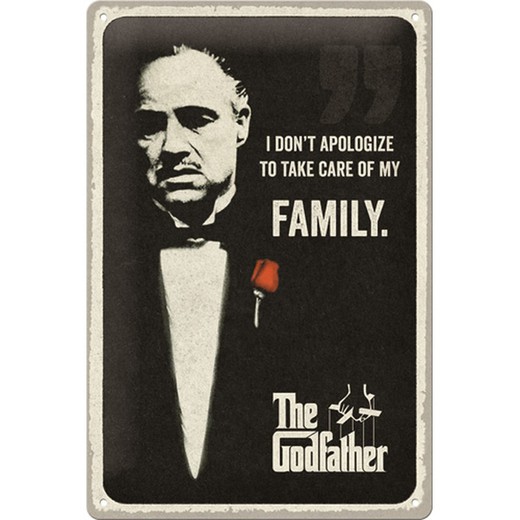 Placa Metal 20x30 The Godfather I don't apologize Retro Vintage