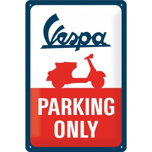 Placa Metal 20x30 Vespa Parking Only Retro Vintage