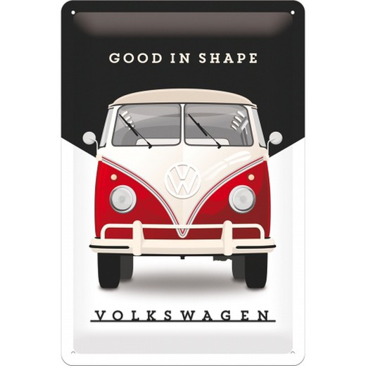 Placa Metal 20x30 Volkswagen VW Good In Shape Retro Vintage