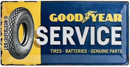 Placa Metal 25x50 Goodyear Service Retro Vintage