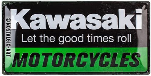 Placa Metal 25x50 Kawasaki Kawasaki Motorcycles Retro Vintage