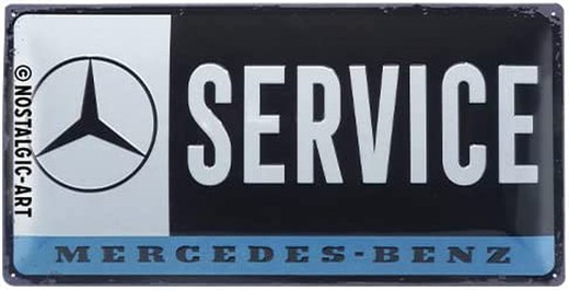 Placa Metal 25x50 Mercedes-Benz Mercedes-Benz Service Retro Vintage