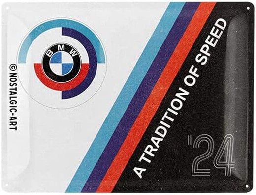 Placa Metal 30x40 BMW Motorsport Tradition Of Speed Retro Vintage